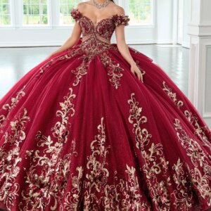 Red Shiny Quinceanera Dresses Off The Shoulder Sequin Gold Appliques Lace Beads Tull Ball Gown Lace Up Vestidos De 15 Anos