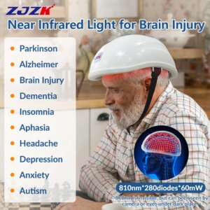 ZJZK Dementia Therapy Photobiomodulation Red Light Therapy 810nmx280diodes For Depression Cerebral Infarction Mental Disorders