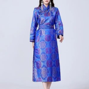 Mongolian Clothing Women’s Long Traditional Robe Ethnic Style Dance Costume Minority Clothes