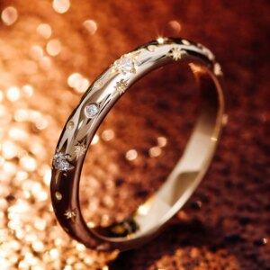 Provence Star Band 10K 14K 18KGold DEF/VS Lab Grown Diamonds Rings for Women Wedding Rings Classic Finger Personalized Custom