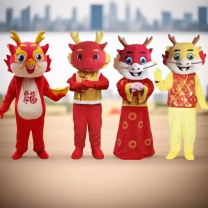 Dragon Mascot God of Wealth Costume Adult Mascot Costume Fancy Dress Clothing Halloween Party Carnival Events Adult