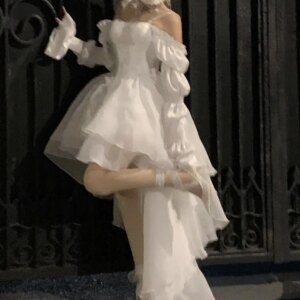 2025 New Lolita Skirt French Style Beautiful Elegant Socialite Tea Chic White Bra Dress