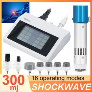 300MJ Shockwave Therapy Machine Patellar Tendonitis Pain Relief Treat Tennis Elbow Body Massage Shock Wave Instrument