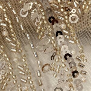 Embroidered net fabric Evening dress bead embroidery fashion sequin costume