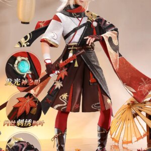 Three-point Delusion Genshin Impact Kaedehara Kazuha Men Cosplay Costume Cos Game Anime Party Uniform Hallowen Play Role Clothes