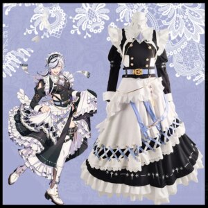 COS-HoHo Nu: Carnival Blade Fighting Maid Game Suit Gorgeous Dress Uniform Cosplay Costume Halloween Party Role Play Outfit