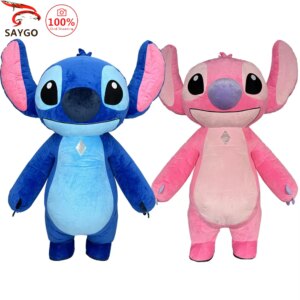 Inflatable Stitch Cosplay Costume For Adult Kid Costumes Deluxe Halloween Cartoon Mascot Carnival Disfraz Air Blow-up for Party