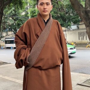 Fall Winter Men Tibetan Robe New Costumes Fashion Double Layer Warm Velvet Padded Thickened Ethnic Style
