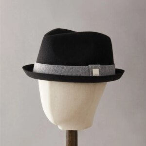 New autumn and winter black curled-edge hat men’s fashion leisure vacation Europe warm