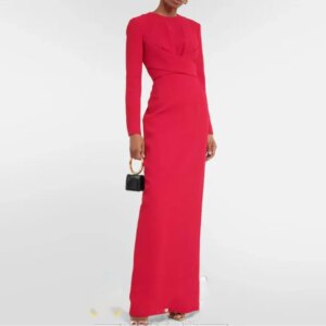 O-Neck Dubai Prom Dress Long Sleeves With Ankle Length Evening Summer Elegant Party Dress For Women2024sy001