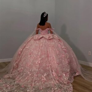 Glitter Pink Beaded Ball Gown Quinceanera Dresses 2024 Appliques Sweet 16 Dress Pageant Gowns Vestidos De 15 Años Customized