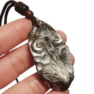 71.4g Muonionalusta meteorite Hand carving pendant Natural iron meteorite pendant Meteorite slice Handmade jewelry-LK180
