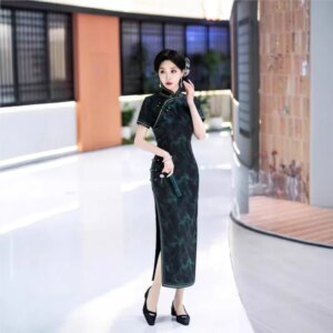 New cheongsam Chinese style elegant temperament long performance