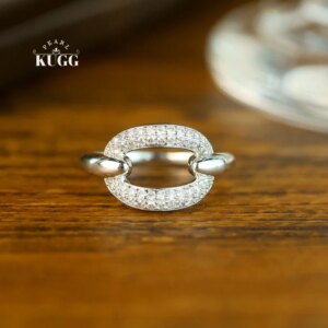 KUGG 100% 18K White Gold Rings 0.35carat Real Natural Diamond Engagement Ring for Women Elegant Simple Style High Party Jewelry