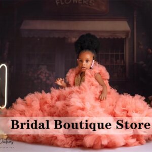 Luxury Puffy Flower Girl Dress Princess Gown Tiered Ruffles Beads Crystals Birthday Party Dress Child Birthday Party Customized