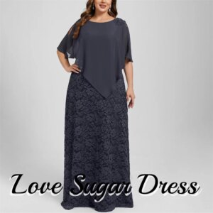 Plus Size Chiffon Mother of the Bride Dresses Scoop Lace Applique Wedding Party Gowns Long Custom vestido para madre de la novia