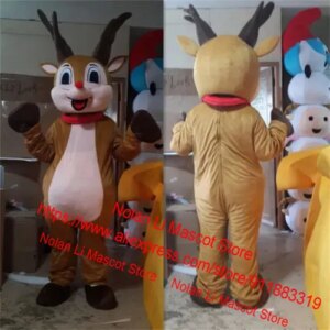 High Quality Reindeer Mascot Costume Set Birthday Party Adult Size Role Playing Game Cartoon Character Halloween Gift 1041