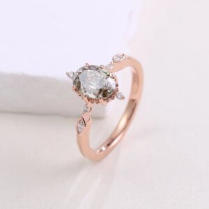 Provence Luxury wedding band 10K Solid Gold Oval cut Lab Gemstones Ring DEF/VS Lab Diamonds Engagement Band Personalized Custom