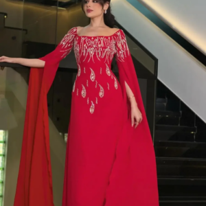 Epoch Prom Dress فساتين سهرة Vestidos De Fiesta Chiffon Evening Gowns Luxury Crystal Formal Cocktail Party Gown with Cap Sleeve