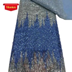 2025Latest Best Quality Luxurious Elegant Soft Mesh Sequin lace With Stones Fabric For Wedding Evening Dress NN8256_R