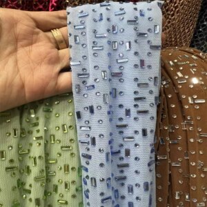 Stones African Lace Fabric 5 Yards Latest Nigerian Mesh Laces Fabric 2024 High Quality Lace Groom Embroidered French Lace Fabric