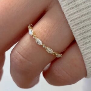 Custom Interwoven Band Solid 10K 14K 18K Gold Moissanite Rings for Women Wedding Promise Fine Jewelry