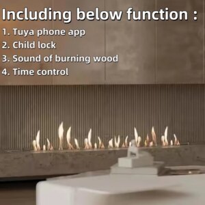 tuya wifi bioethanol kamin electric rectangular stainless steel ethanol burner bio fuel fireplace