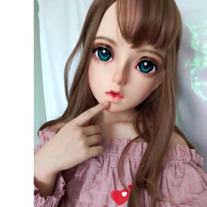 (Mi)Female Sweet Girl Resin Half Head Kigurumi BJD Eyes Crossdress Cosplay Japanese Anime Role Lolita Doll Mask Drag Queen