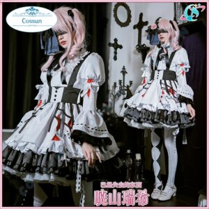 Game Project Sekai Akiyama Mizuki Cosplay Costume PJSK Lovely Lolita Party White Dress Wig Mizu5 Uniform Women Halloween Outfit