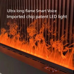 【2024 Newest】3D Mist Fireplace – Smart WiFi/App Control Realistic Flames Water Vapor Humidifier Safe for Kids/Pets 16 Colors