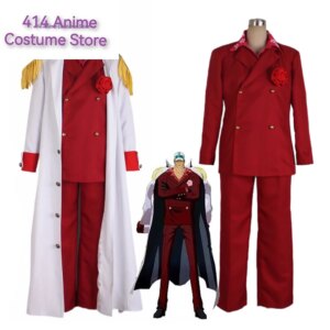 Anime Cosplay Costumes Akainu Sakazuki Borsalino Sengoku Halloween Justice White Navy Cosplay Uniforms Suit