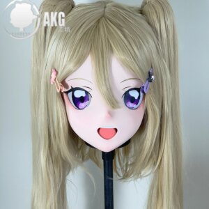 (AL61)Customize Character Female/Girl Resin Full/Half Head With Lock Anime Cosplay Japanese Animego Kigurumi Mask