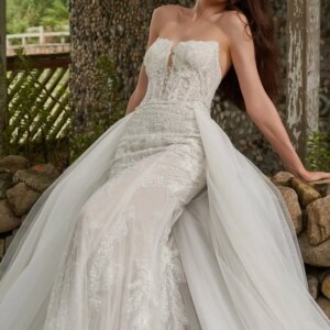 Charming Sleeveless Wedding Dress Elegant Strapless Bridal Gown Graceful Applique Removable Skirt Floor-length Gown Customized
