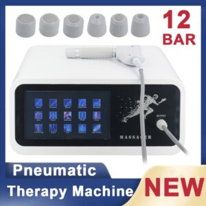 Pneumatic Shockwave Therapy Machine 12Bar Professional Shock Wave For ED Treatment Tennis Elbow Pain Relief Massage Tool