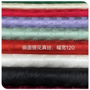 Elastic 21momme Jacquard Silk Satin Fabric Dress Cheongsam Shirt Glossy Chinese Style Clothing