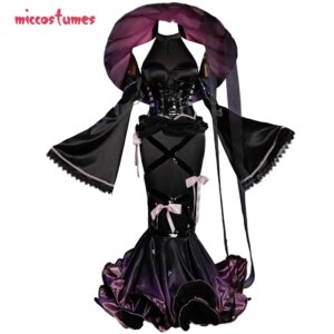 Miccostumes Women’s Anime Vocal Cosplay Costume Halloween Maid Style Dress and Hat with Belt