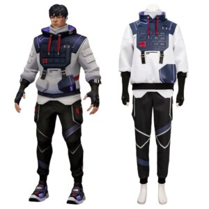 VALORANT ISO Halloween Game White Party Carnival Punk Outfit Uniform Cosplay Costume