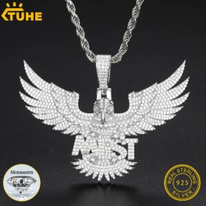 High Quality Eagle Styles Custom Letter Pendant Silver 925 Moissanite Iced Out Pendant For Men Hip Hop Jewelry