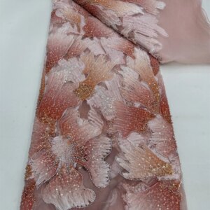 African Lace Fabric 2025 Sequins Beaded Embroidery Groom Nigerian Bridal High Quality French Tulle Lace Fabric For Wedding Party