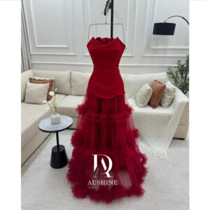 Aushine Customized Birthday Evening Dress Floor Length Sleeves Summer Elegant Wedding Party Gowns For Women Arab 2025
