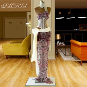 Halter Neck Mermaid Prom Dresses 2022 High Slit Heavily Sewing Beads Crystal Corset Belt Evening Party Gowns Vestidos de festa