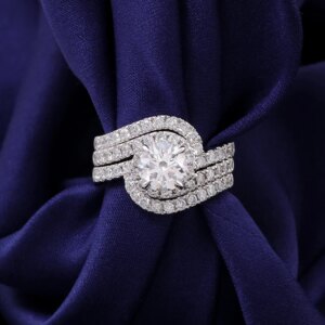 Provence 14K/18K gold 1CT lab diamond engagement rings for women luxury swirl wedding ring set for bridal custom promise gifts