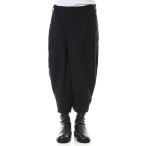 YOJI OOAK original design black casual loose black cropped pants Japanese style wide leg straight leg pants for men