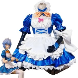 Custom Size Ayanami Rei Cosplay Costume Garage Kit Maid Dress Halloween Uniform Women Anime Outfits Tailor Customized Suits Cos