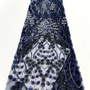 2025 High Quality Embroidery Lace Beads Net Lace Stones Sequence Tulle Lace African Lace Fabric For Women Wedding Dress Material