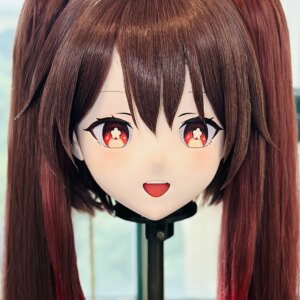 Customize Character Female/Girl Resin Kig Full Head With Lock Anime Cosplay Japanese Anime Kigurumi Mask