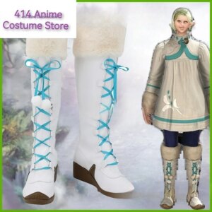 Game Final Fantasy FF14 Rielle cosplay Shoes Boots Props Halloween Party Role Play Custom Made Aksesori