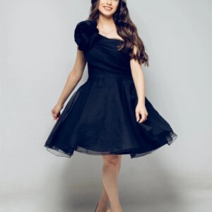 Customized Sexy Sizes Available Organza Pleat Handmade Flower Draped A-line One-shoulder Knee Length Dresses Evening Dresses Fas