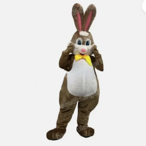 New Adult Hot Sale Foam Cute Brown Rabbit Cartoon Mascot Costume Plush Christmas Fancy Dress Halloween Mascot Costume