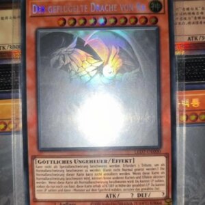 Yugioh KONAMI Duel Monsters LED7-EN000 The Winged Dragon of Ra Holographic Ghost Rare English TCG Collection Mint Card